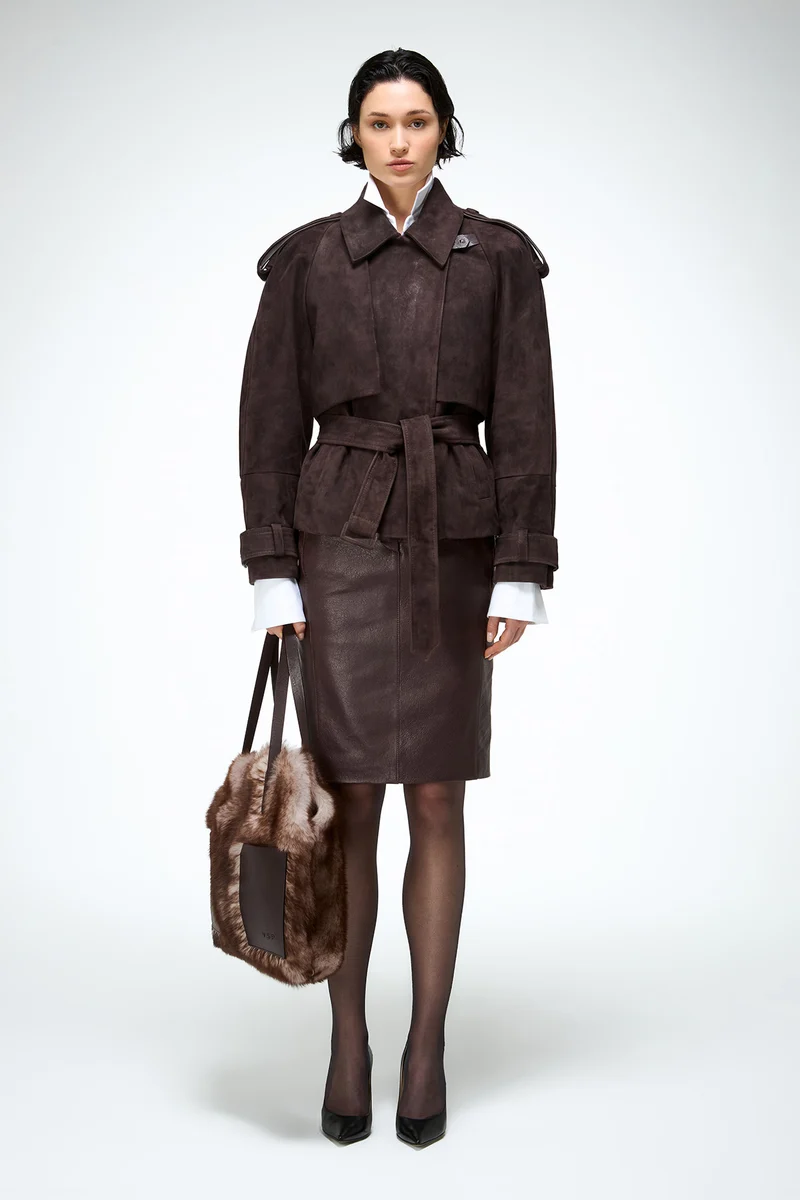 Serena - Dunkle Bordeaux Lederjacke