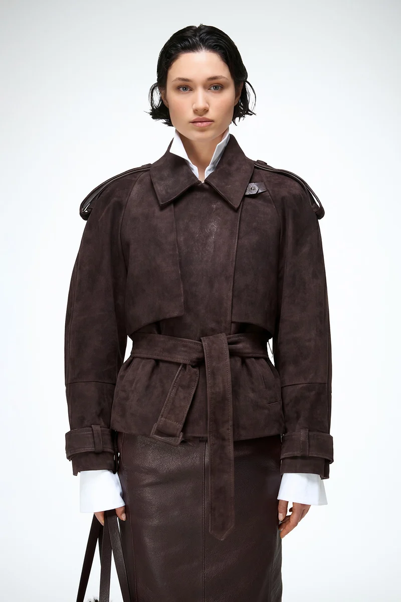 Serena - Dunkle Bordeaux Lederjacke
