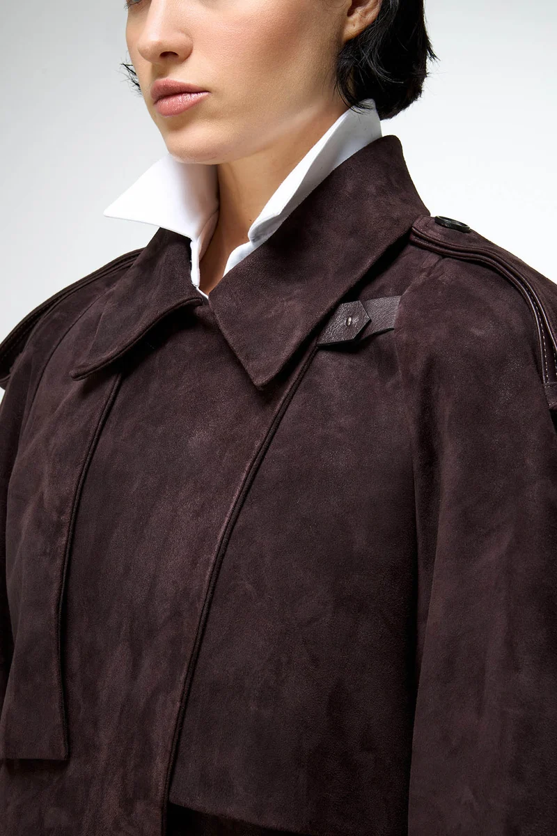 Serena - Dunkle Bordeaux Lederjacke