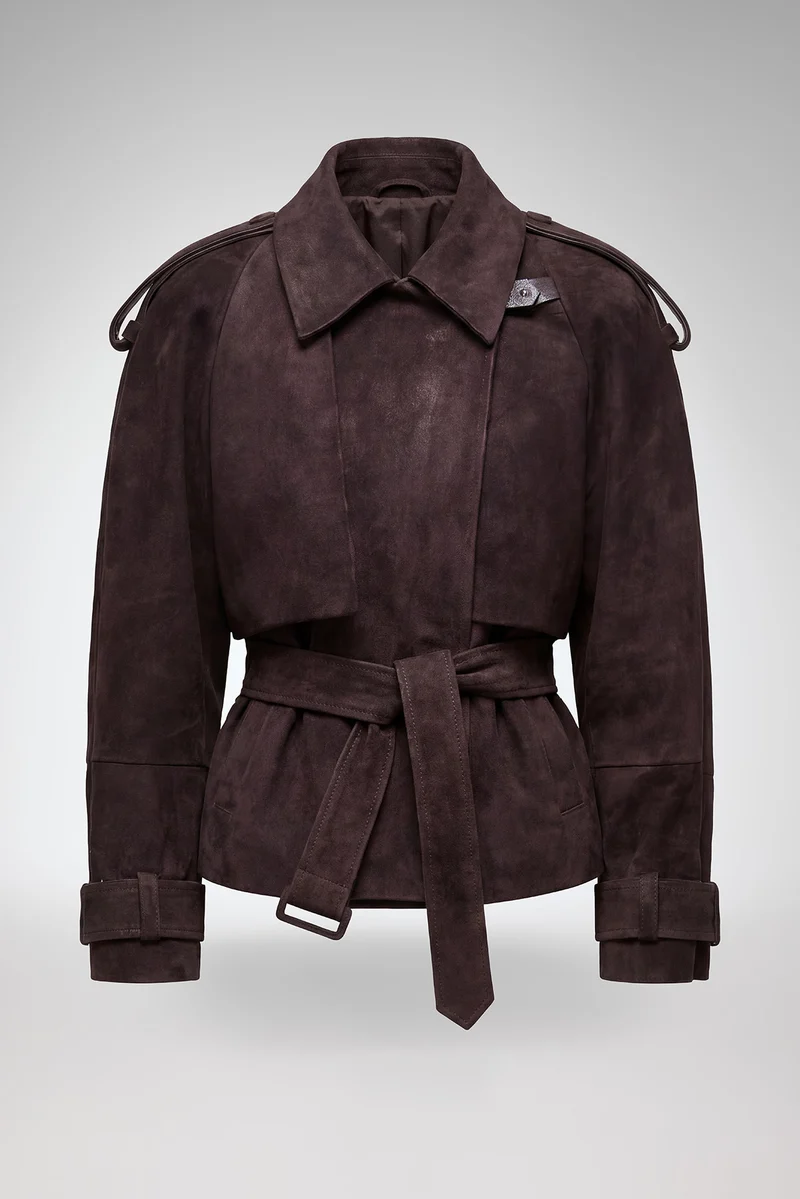 Serena - Dunkle Bordeaux Lederjacke