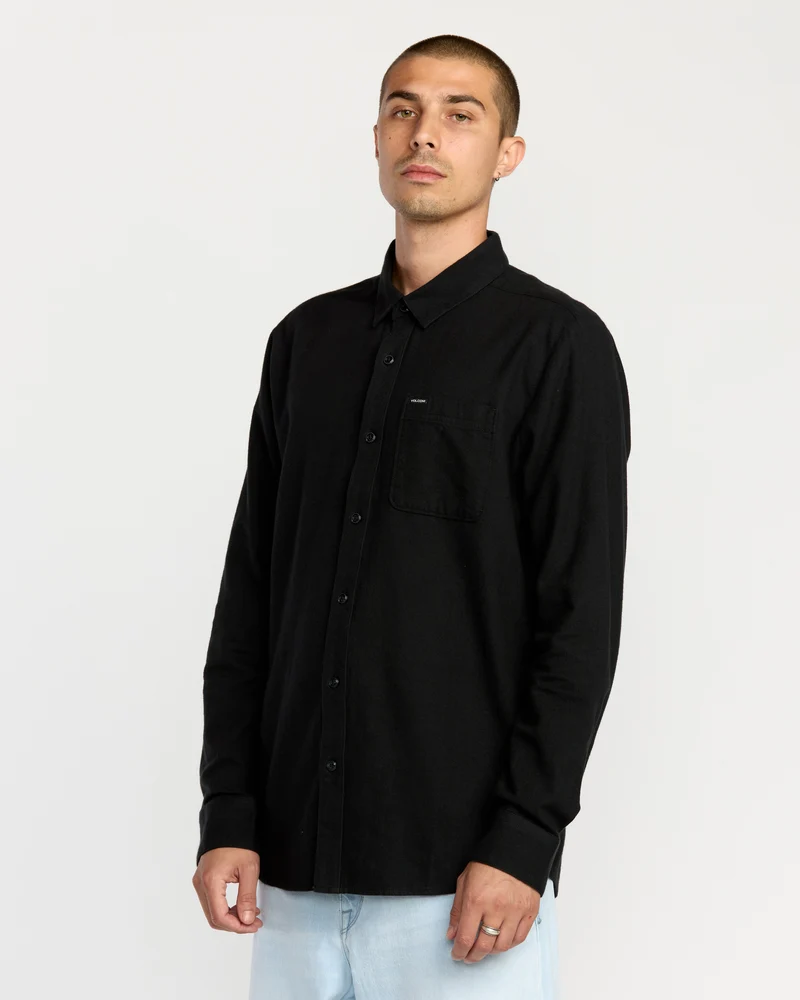 Caden Solid Hemd - Antique Black