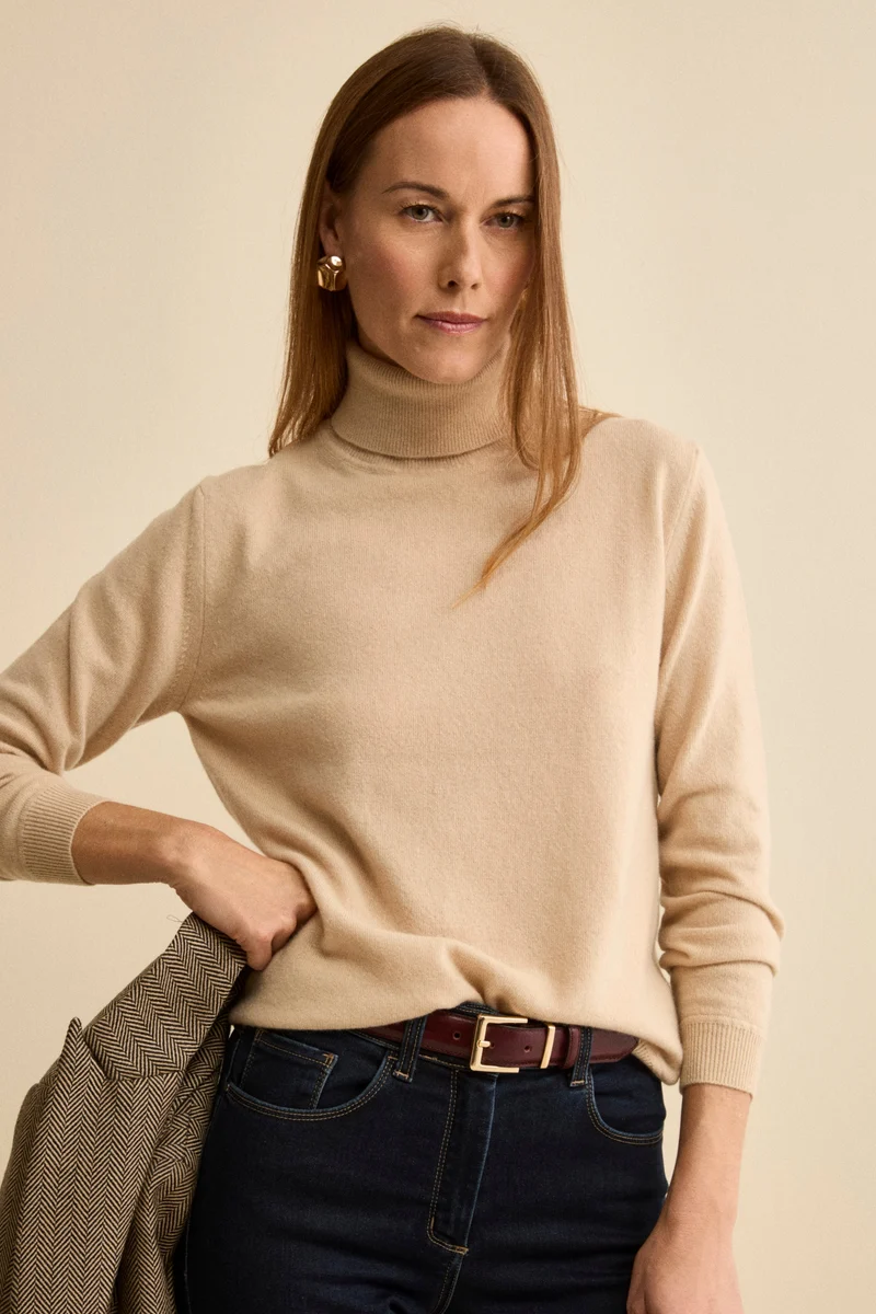 Dolcevita in lana e cashmere - SABBIA