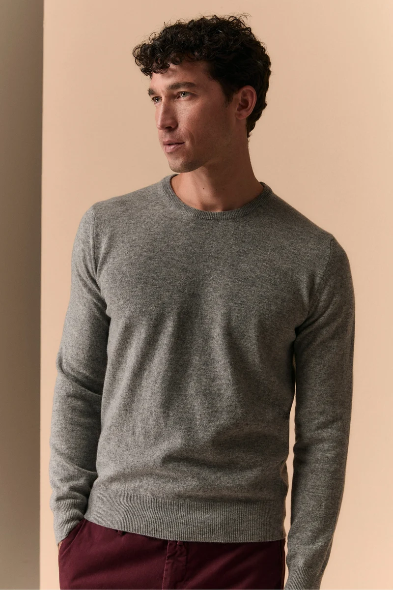 Maglia in Lana Merino Extrafine - GRIGIO MELANGE