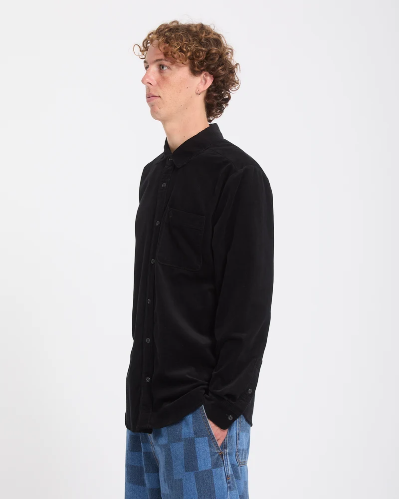 Zander Cordhemd - Black Combo