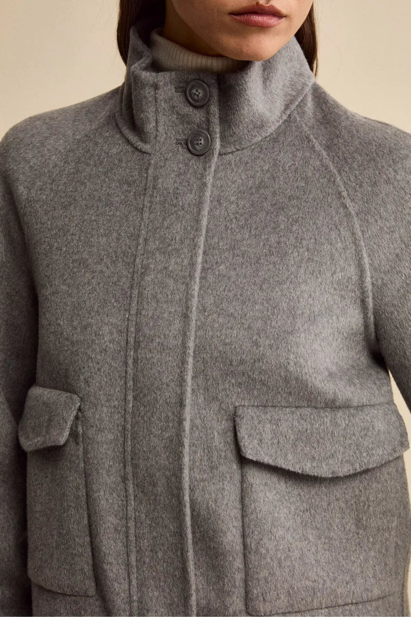 Bomber Sfoderato in Misto Lana - GRIGIO