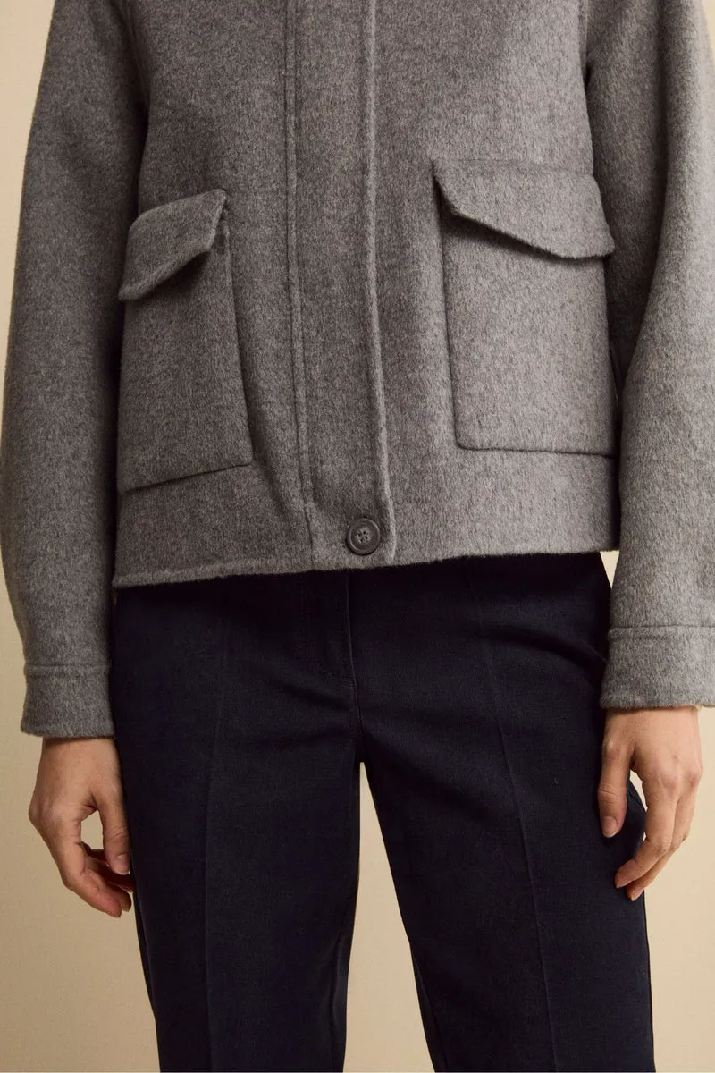 Bomber Sfoderato in Misto Lana - GRIGIO