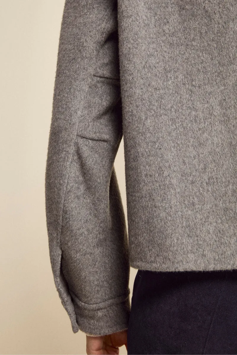 Bomber Sfoderato in Misto Lana - GRIGIO