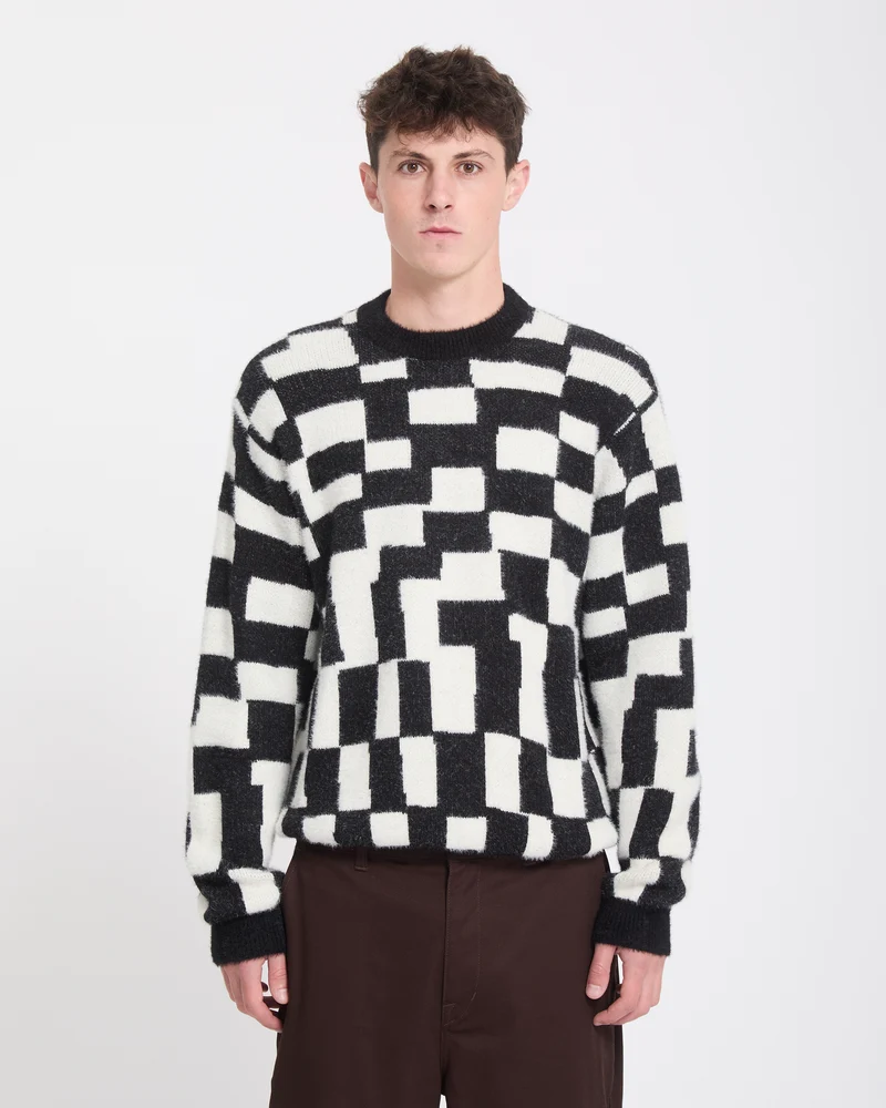 Carrau Check Pullover - Black