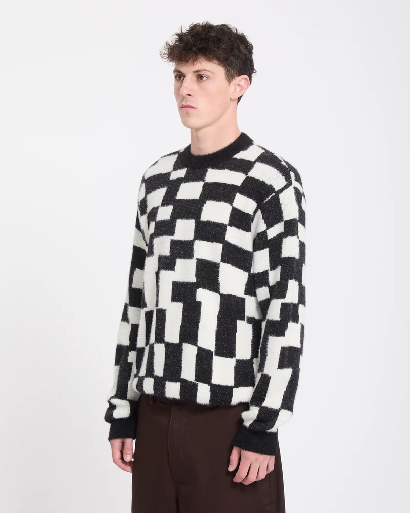 Carrau Check Pullover - Black