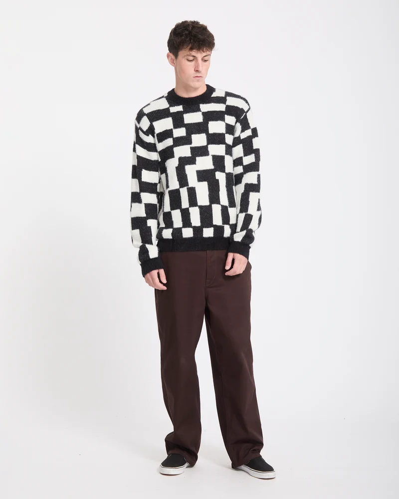 Carrau Check Pullover - Black