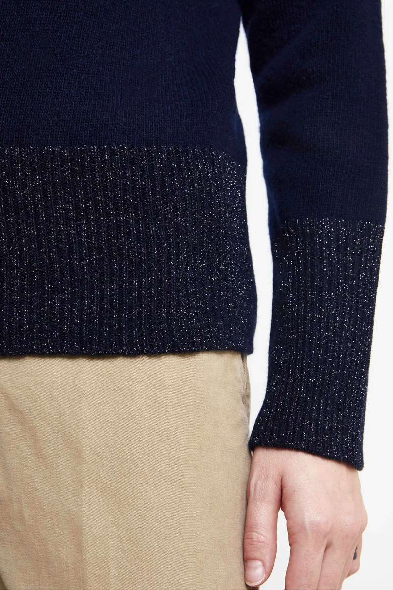 Maglia Lurex Girocollo - BLU