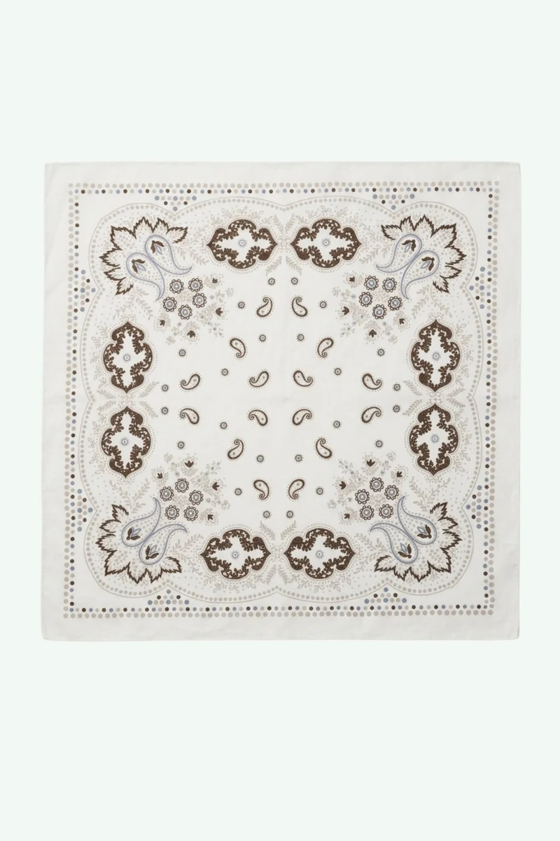Foulard in Cotone con Stampa Fantasia - FANT. BEIGE
