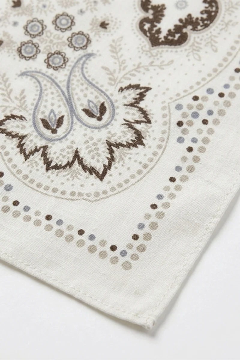 Foulard in Cotone con Stampa Fantasia - FANT. BEIGE