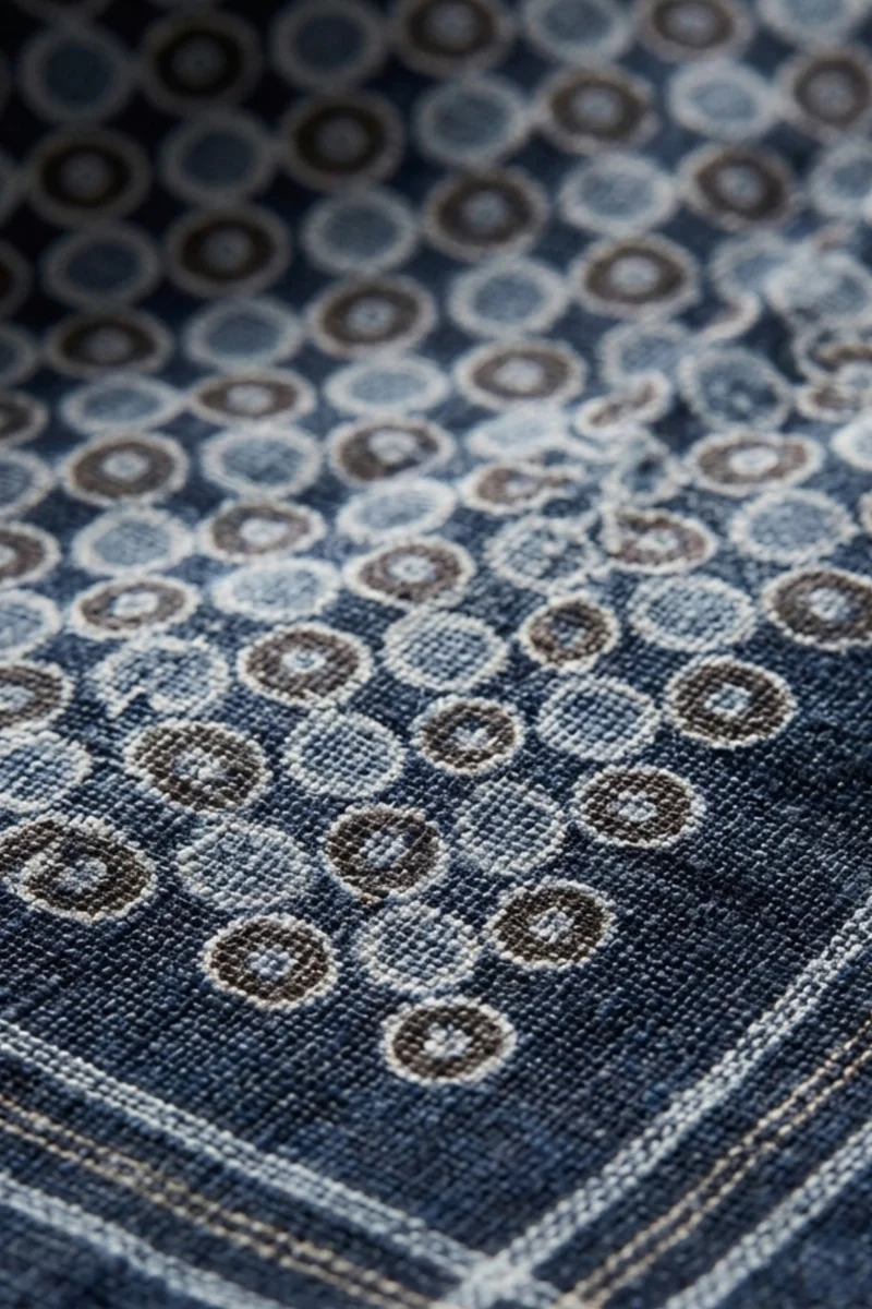 Foulard in Cotone a Fantasia Geometrica - FANT. BLU
