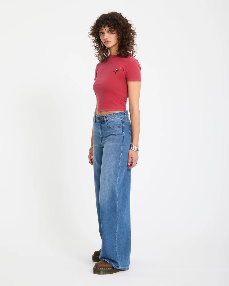 Stoned Boyfriend Low Rise Jeans - Worn Light Blue