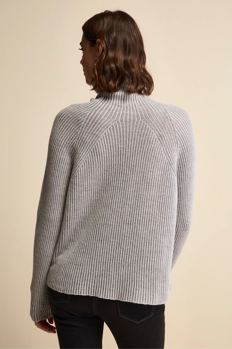 Dolcevita Raglan in Lana Merino a Coste Inglese - FANT. GRIGIO
