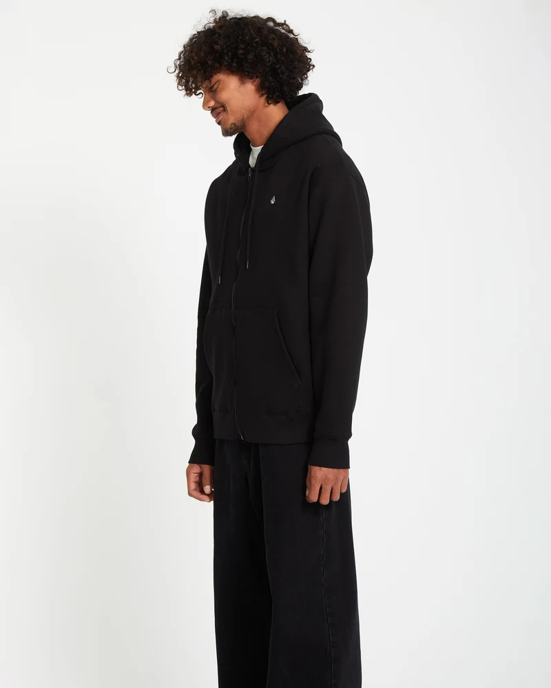 Single Stone Full Zip Hoodie - Black