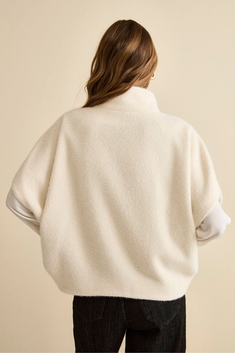 Cappa Foderata con Zip - PANNA
