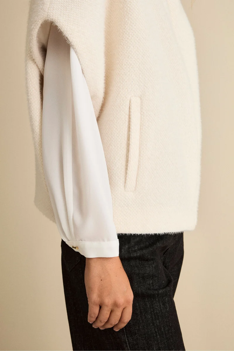 Cappa Foderata con Zip - PANNA