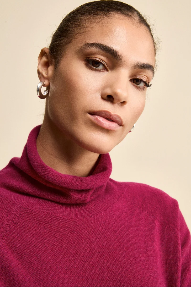 Maglia Collo Morbido lana cashmere - LAMPONE