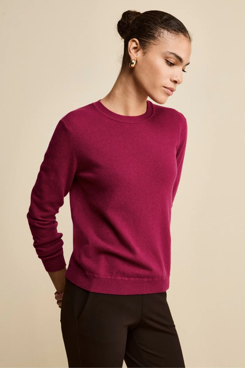 Maglioncino girocollo lana e cashmere - LAMPONE