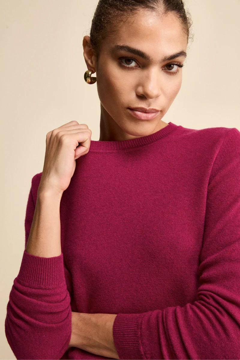 Maglioncino girocollo lana e cashmere - LAMPONE