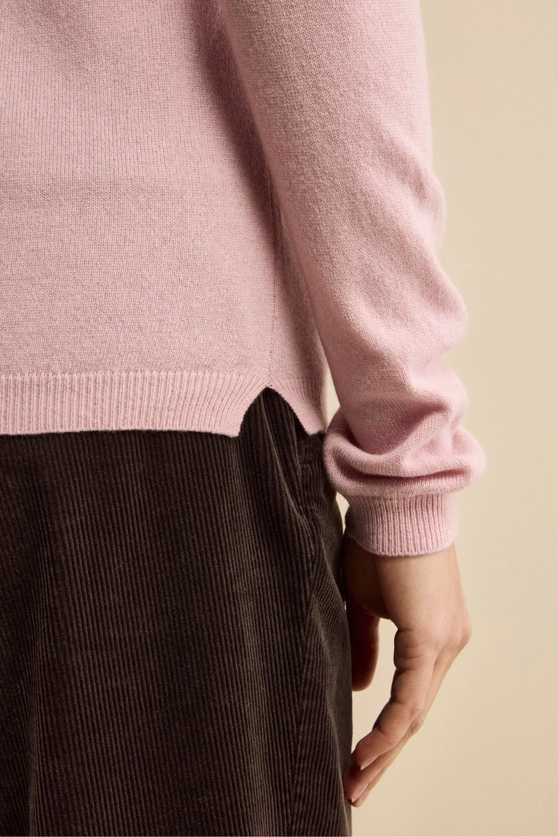 Pullover scollo a V in seta e cashmere - ROSA