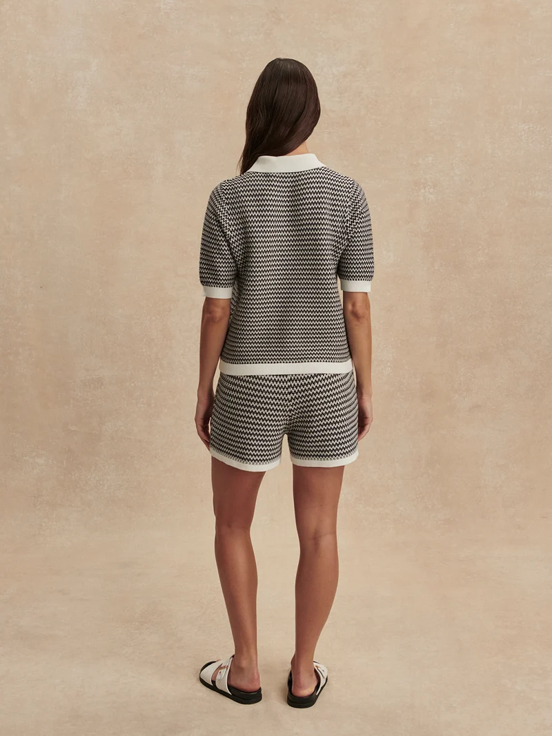 Gaelle Polo Knit Top