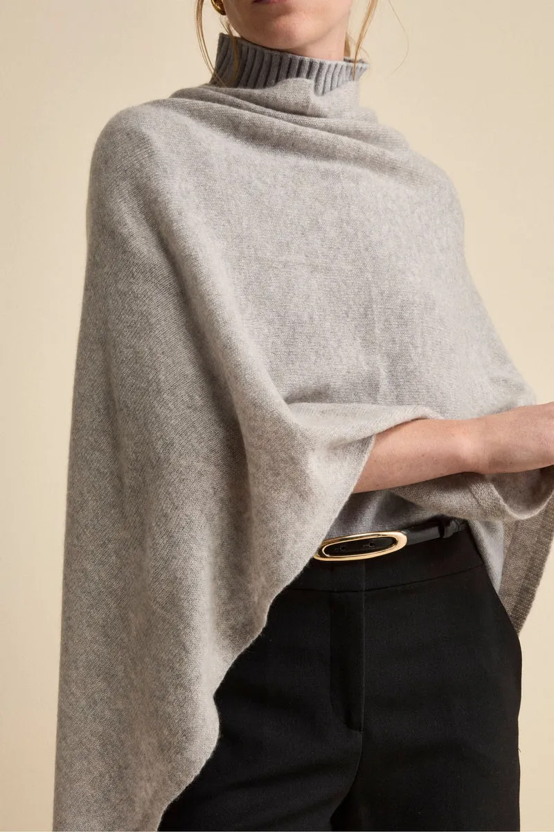 Mantella in cashmere da donna - GRIGIO CHIARO