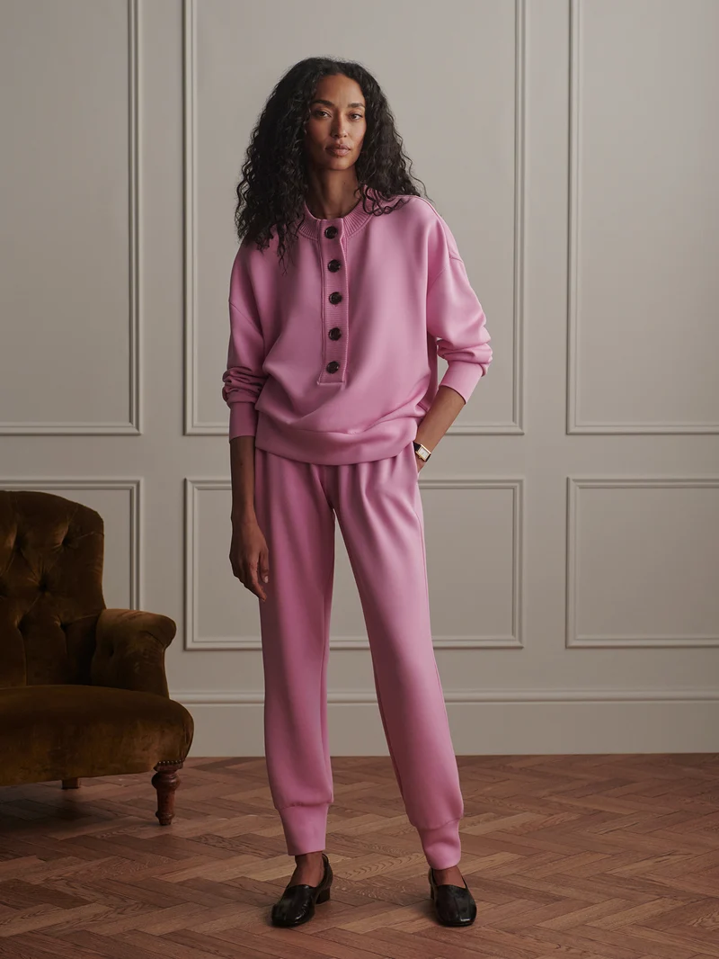 Reena Button Front Sweat