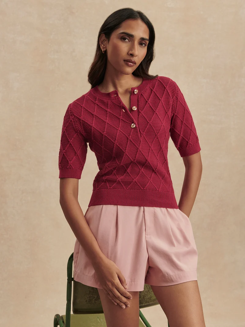 Merryn Diamond Knit Top