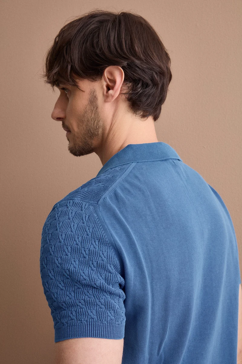 Polo Uomo Lavorata in Cotone Crêpe - AVIO