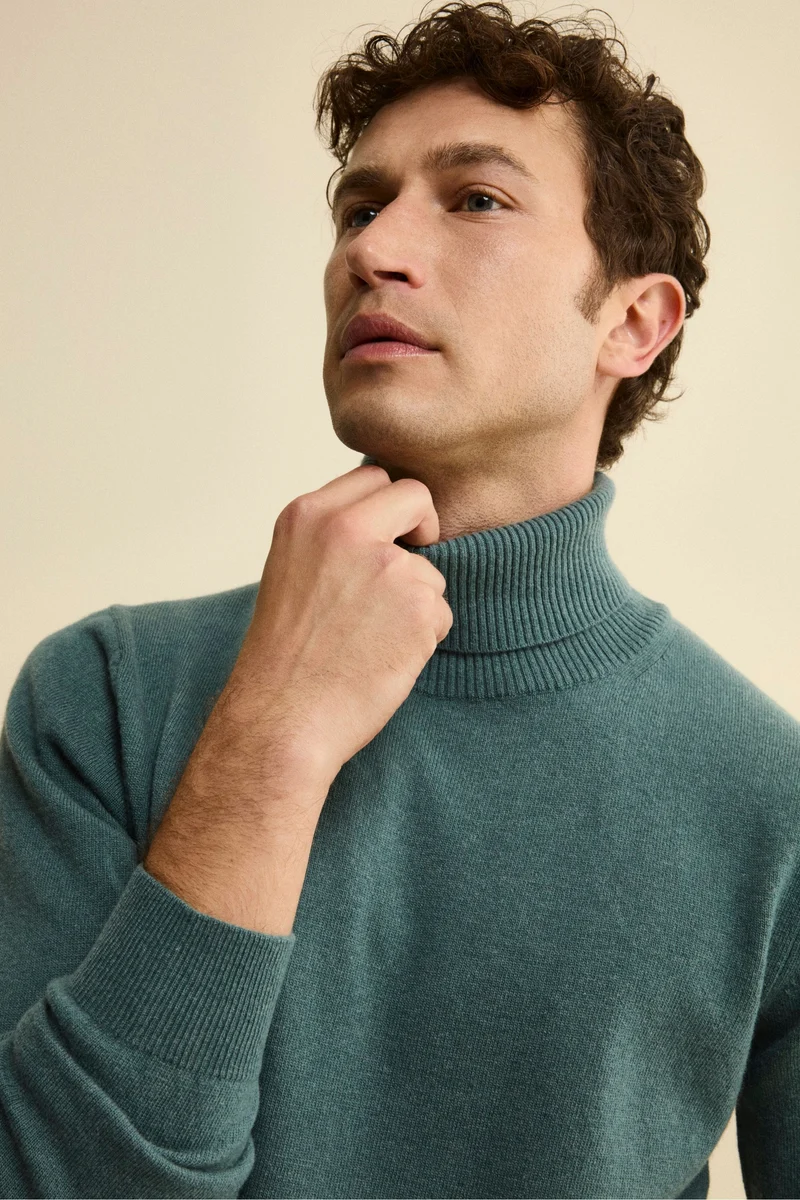 Dolcevita in lana e cashmere - VERDE
