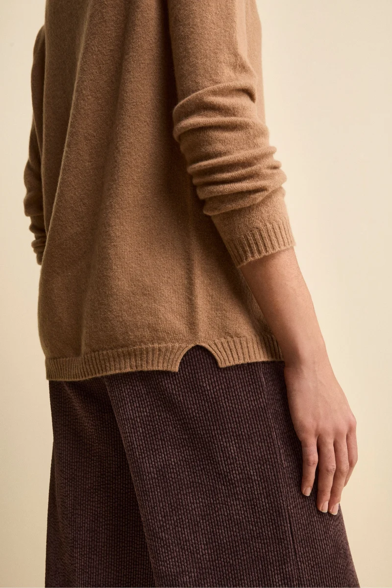 Maglia Collo Morbido lana cashmere - CAMMELLO