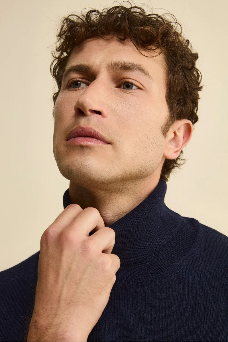 Dolcevita in cashmere e seta - BLU