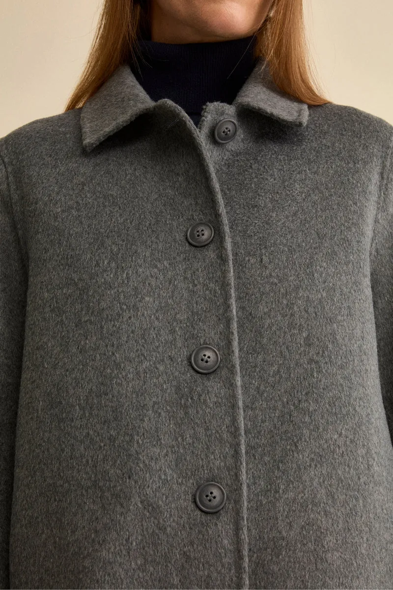 Cappotto Corto Sfoderato in Misto Lana - GRIGIO