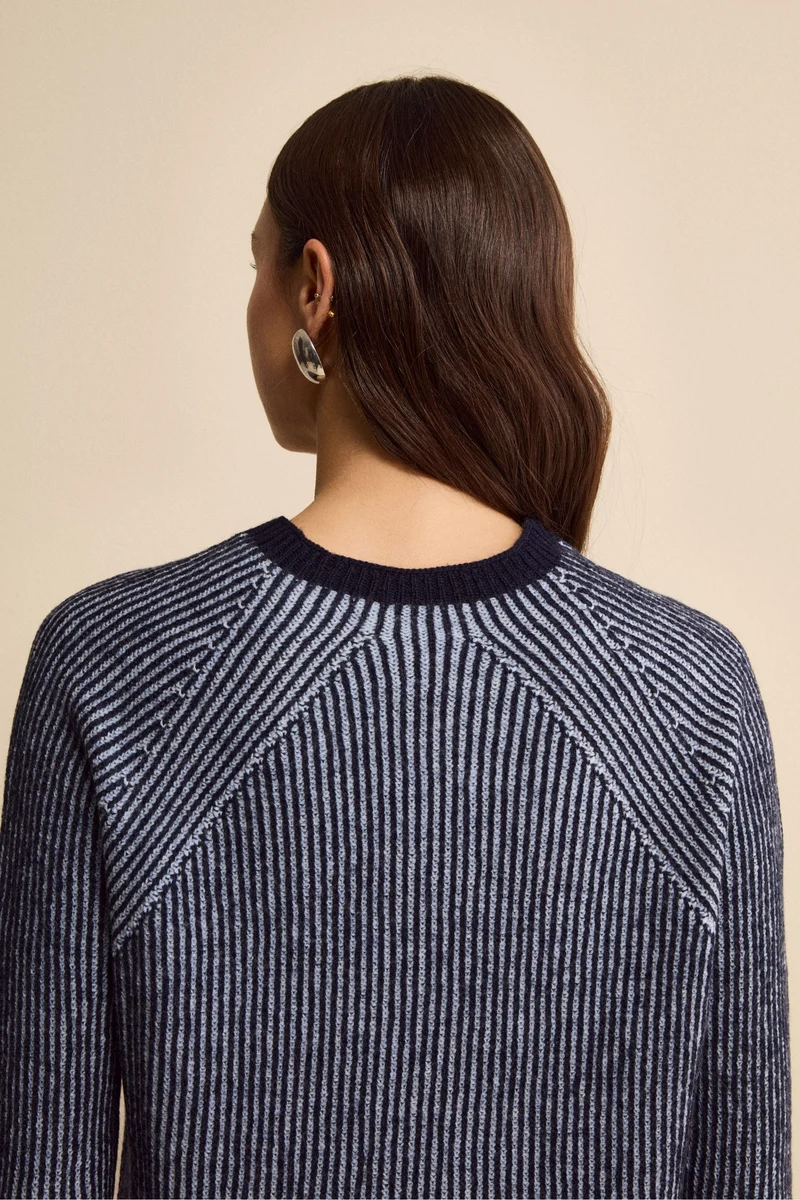 Maglia Fantasia in Lana Merino a Costa Inglese - FANT. BLU