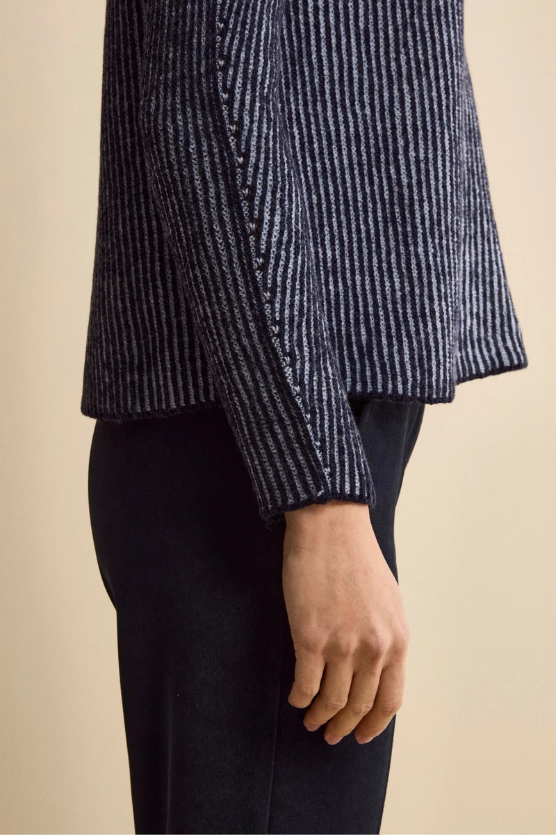 Maglia Fantasia in Lana Merino a Costa Inglese - FANT. BLU