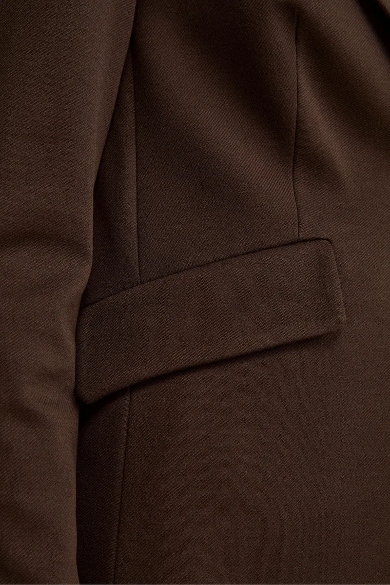 Giacca Lunga Elegante con Revers a Lancia - T.MORO
