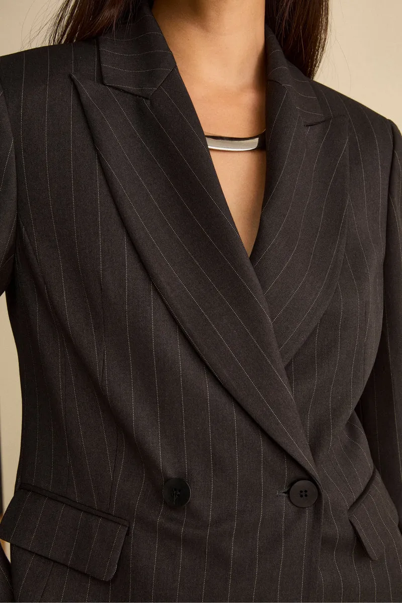 Giacca Doppiopetto Gessata Regular Fit - GRIGIO GESSATO