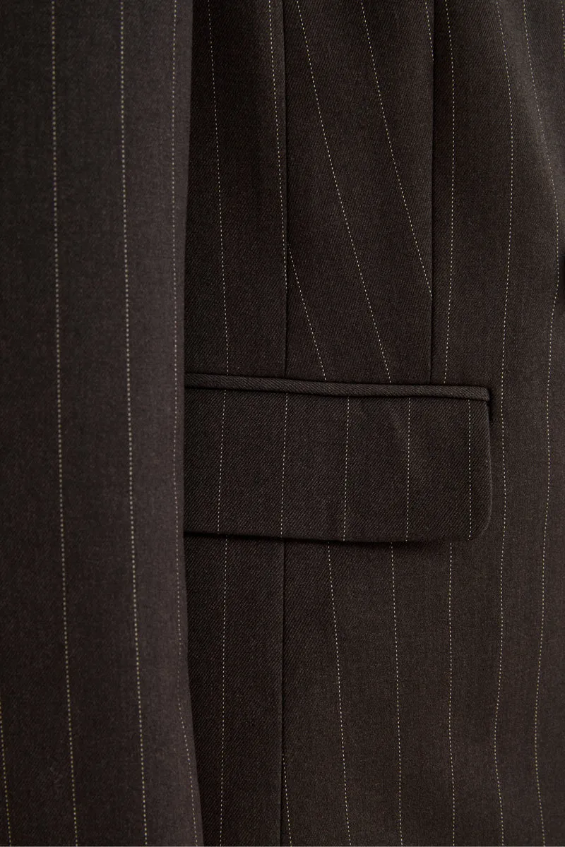 Giacca Doppiopetto Gessata Regular Fit - GRIGIO GESSATO
