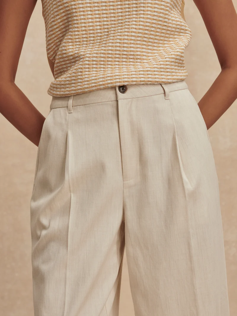 Soft Cotton Crop Wide Leg Trouser