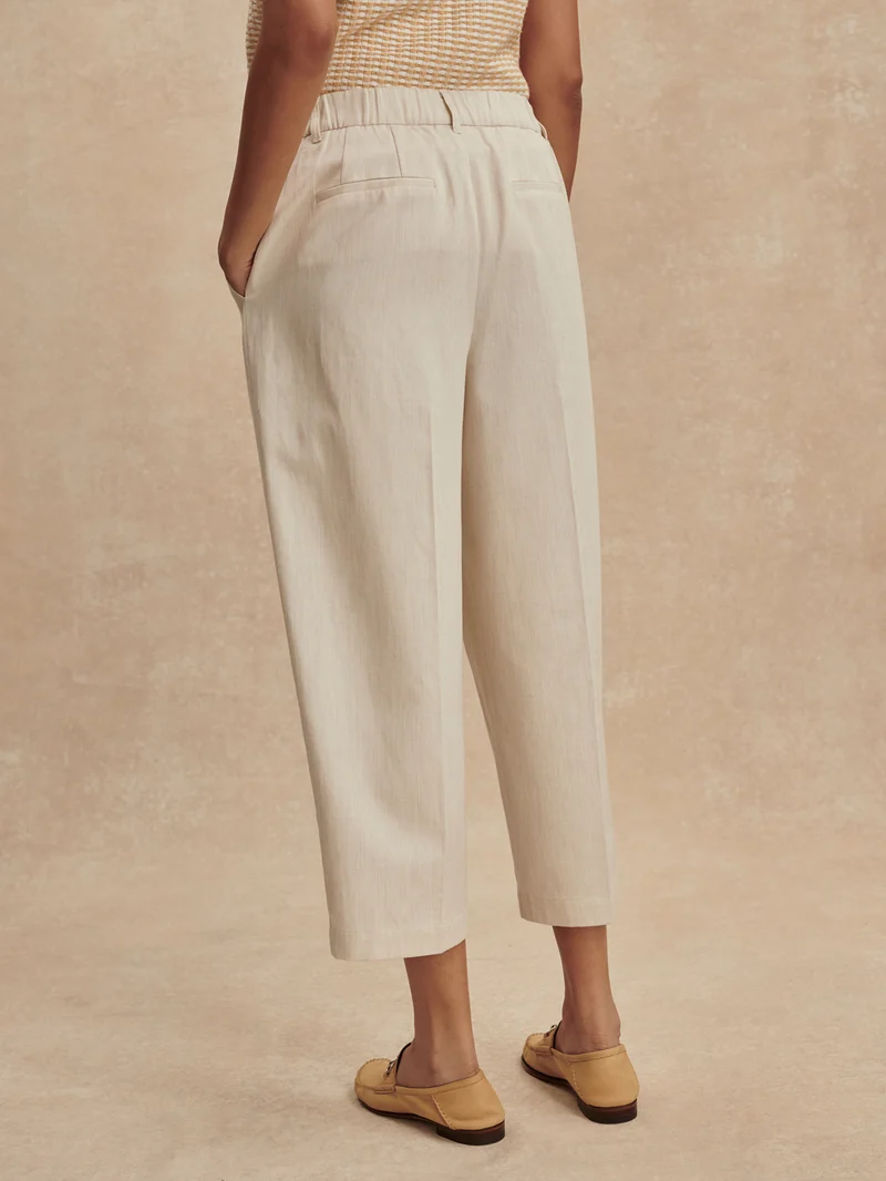 Soft Cotton Crop Wide Leg Trouser