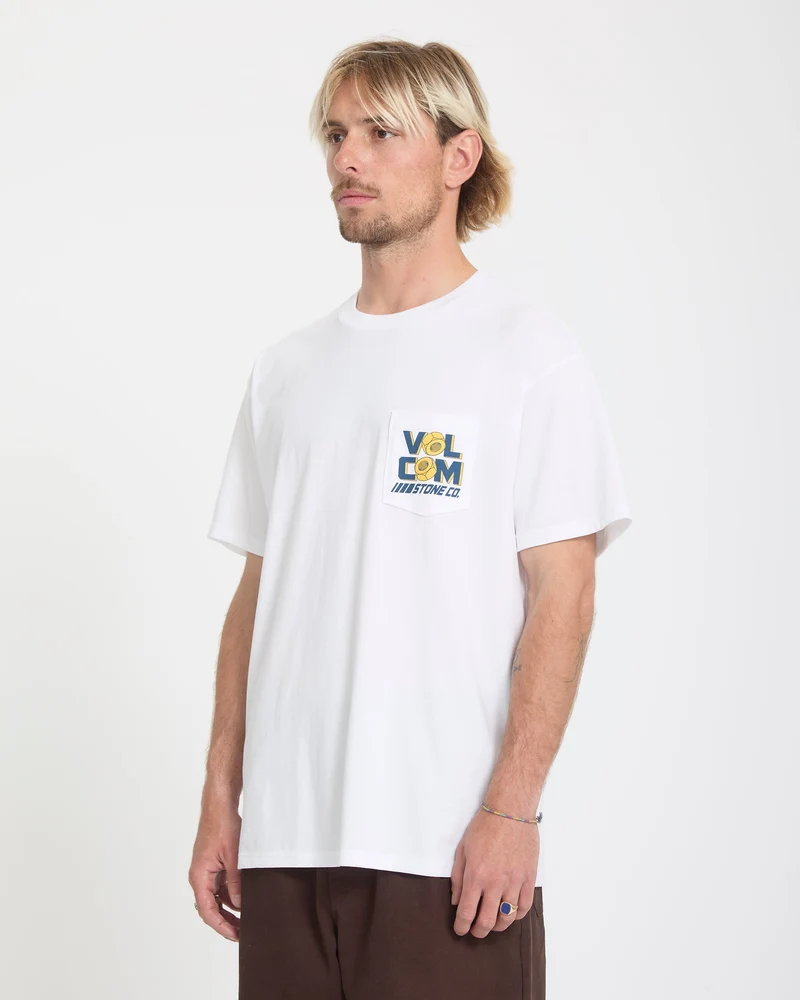 Parted Out Pocket T-Shirt - White