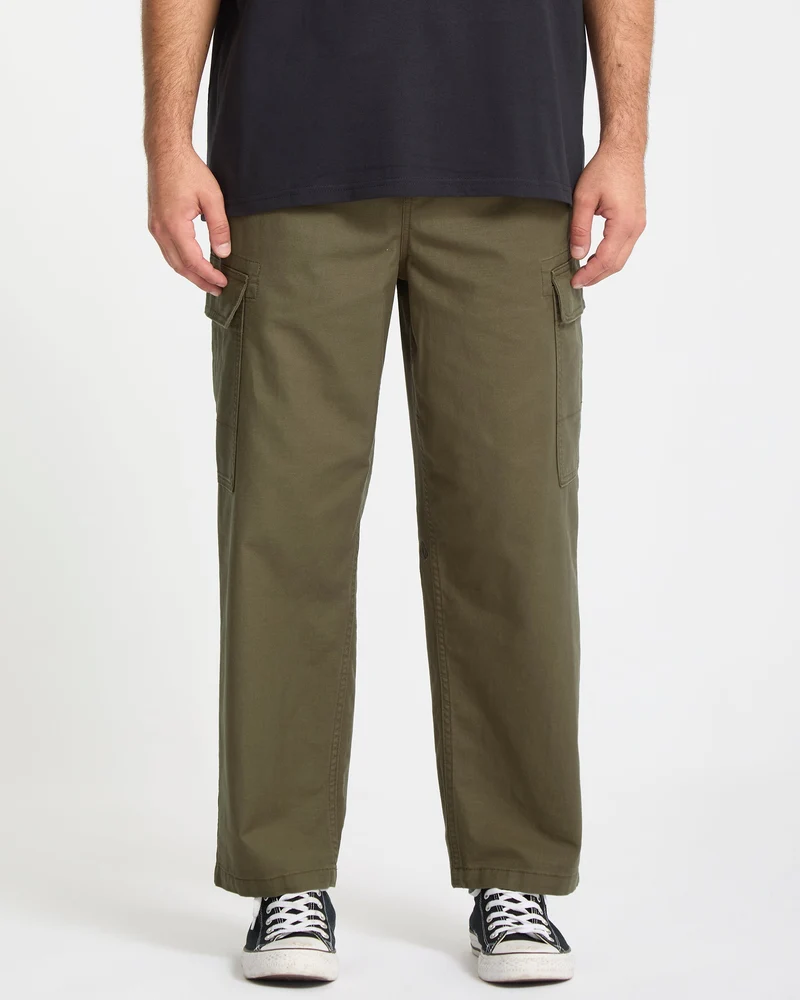 Billow Tapered Elasticated Waist Cargohose - Sage Leaf