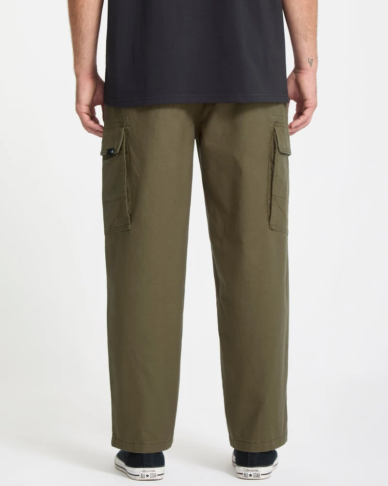 Billow Tapered Elasticated Waist Cargohose - Sage Leaf