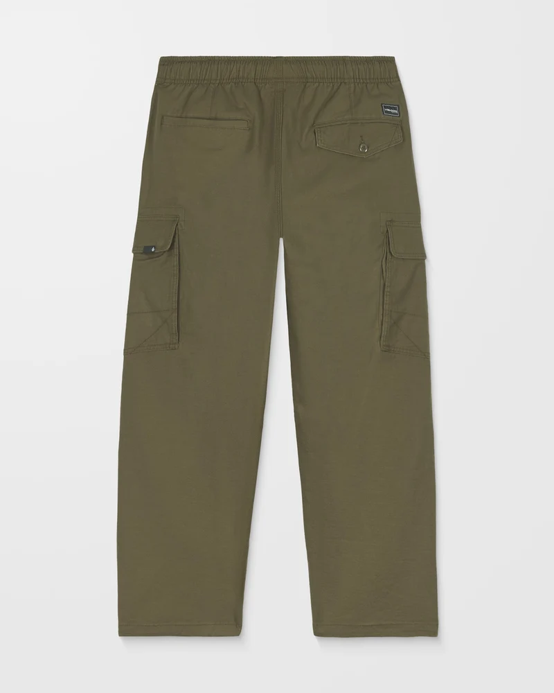 Billow Tapered Elasticated Waist Cargohose - Sage Leaf