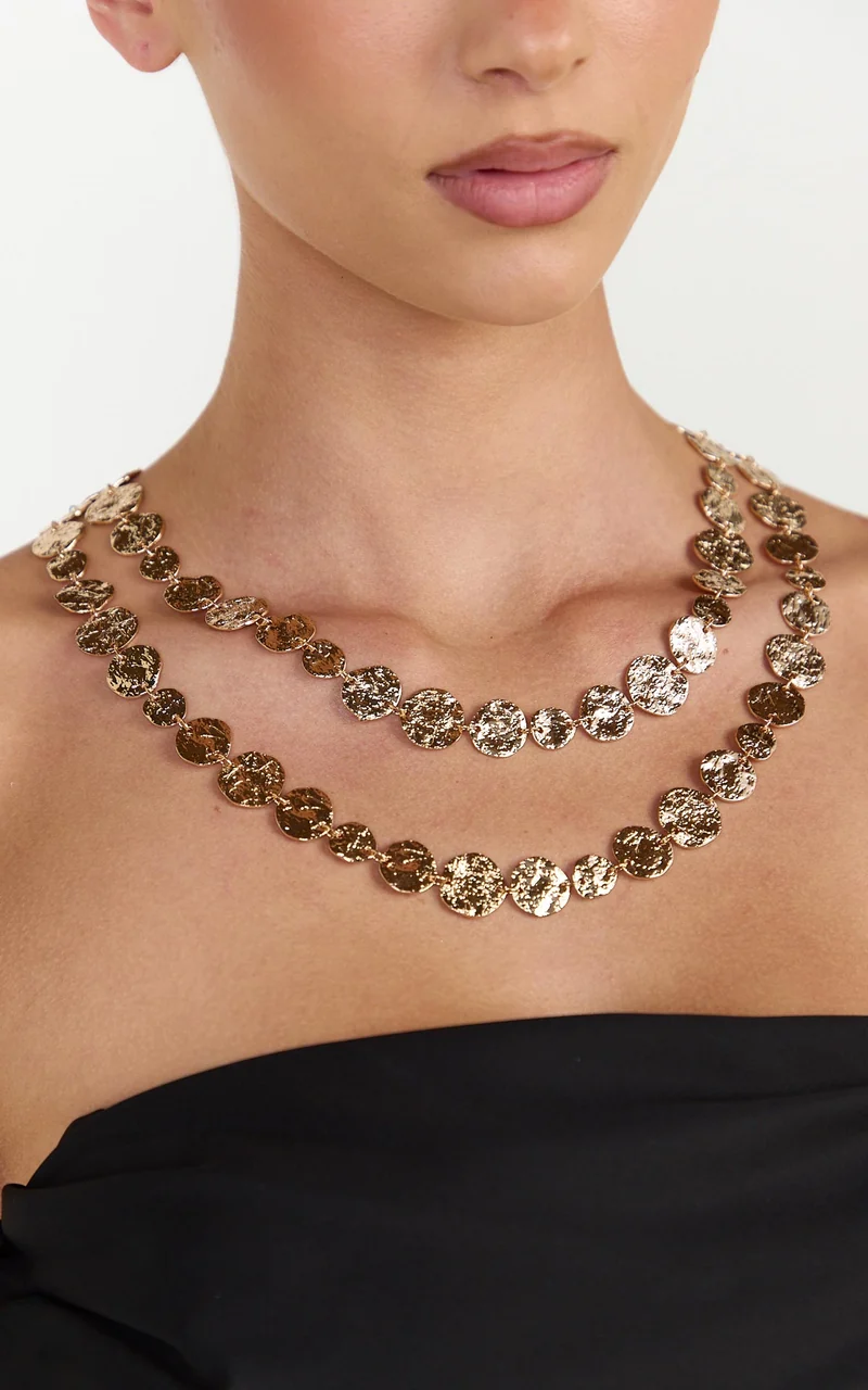 Candice Necklace - Double Layered Necklace in Gold