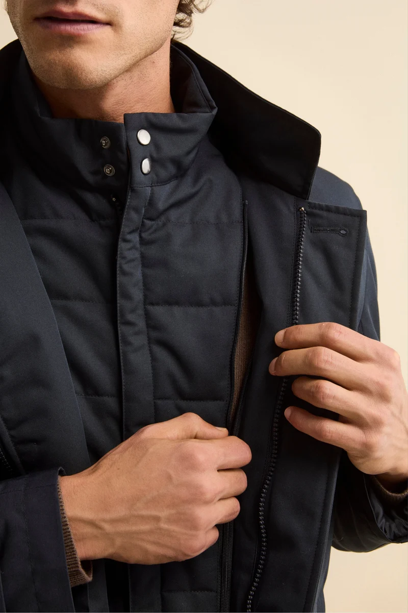 Impermeabile con paramontura - BLU
