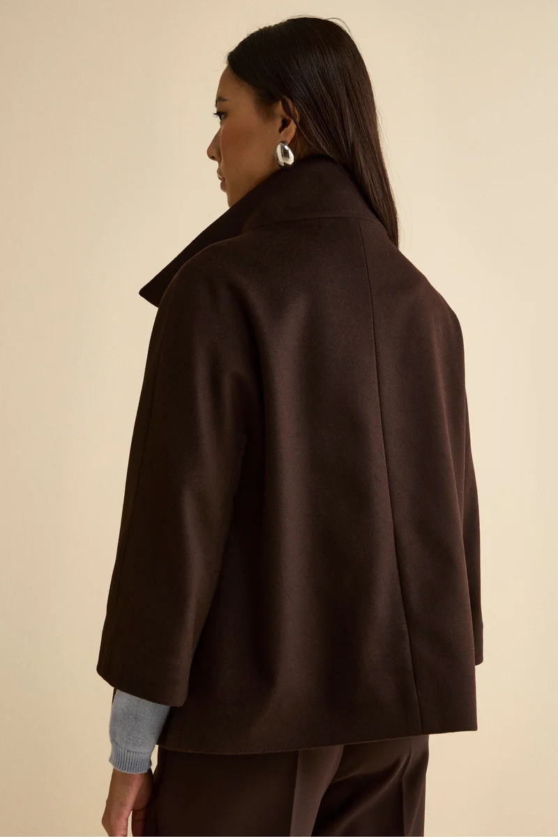 Cappotto Over Corto in Misto Lana e Cashmere - T.MORO